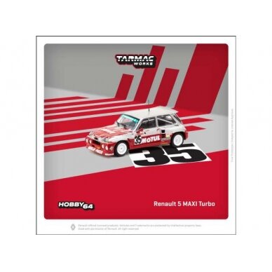 PRE-ORD3R Tarmac  1/64 1987 Renault 5 Maxi Turbo #35 Giovanni Rossi European Hill Climb Championship, red/white