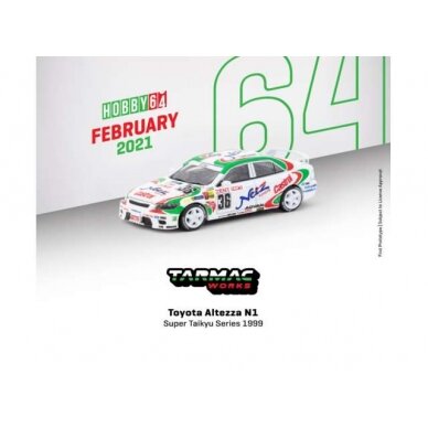 PRE-ORD3R Tarmac 1/64 1999 Toyota Altezza #36 N1 Super Taikyu Series, white/green