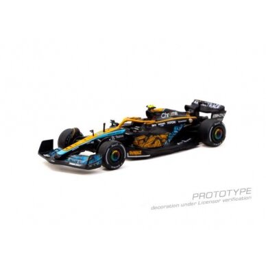 PRE-ORD3R Tarmac Modeliukas 1/64 2022 McLaren MCL36 #4 Lando Norris Abu Dhabi Grand Prix, orange/blue/black