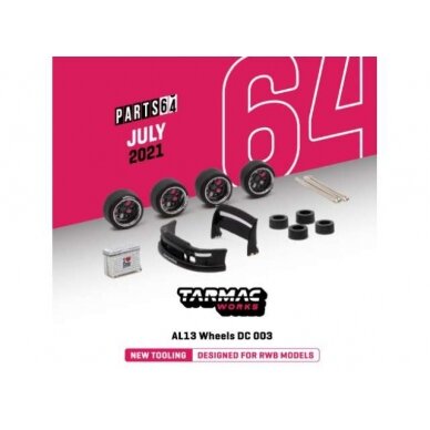 PRE-ORD3R Tarmac Modeliukas 1/64 AL13 Wheels DC 003 Designed for RWB ModelsChrome / Gun metal Package i