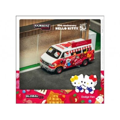 PRE-ORD3R Tarmac Modeliukas 1/64 Dodge Van *Hello Kitty Food Truck*, various