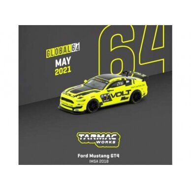 PRE-ORD3R Tarmac 1/64 Ford Mustang GT4 *IMSA2018*, yellow/black