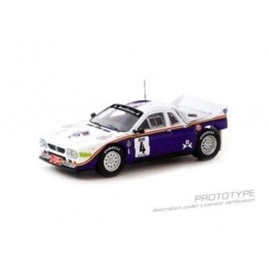 Tarmac Modeliukas 1/64 Lancia 037 Rally #4 S. Servia/J. Sabater Rally Costa Brava 1985, white/blue