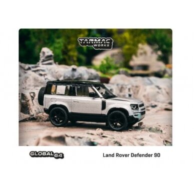 PRE-ORD3R Tarmac 1/64 Land Rover Defender 90, silver metallic