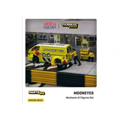 PRE-ORD3R Tarmac Modeliukas 1/64 Mechanic III Set Mooneyes *Figures*,