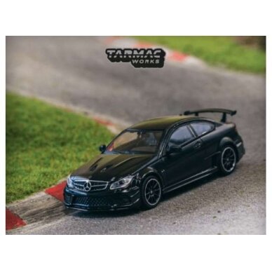 PRE-ORD3R Tarmac Modeliukas 1/64 Mercedes-Benz C 63 AMG Coupe Black Serie, matte black