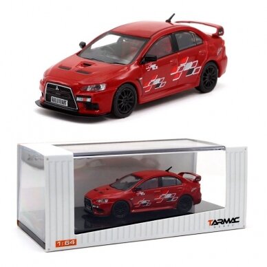 PRE-ORD3R Tarmac Modeliukas 1/64 Mitsubishi Evo X Ralliart, red