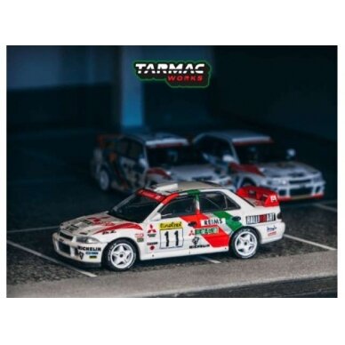 PRE-ORD3R Tarmac Modeliukas 1/64 Mitsubishi Lancer GSR Evolution II 1995 Rally Monte-Carlo, #11 T.Makinen/S.Harjanne, various