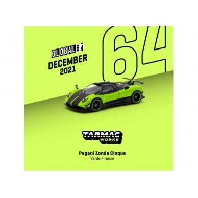 PRE-ORD3R Tarmac 1/64 Pagani Zonda Cinque Verde Firenze, green/black