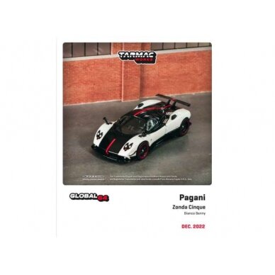 PRE-ORD3R Tarmac Modeliukas 1/64 Pagani Zonda, white/black