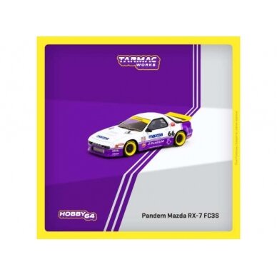 PRE-ORD3R Tarmac 1/64 Pandem Mazda RX7 FC3S, white/purple