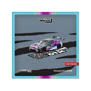 PRE-ORD3R Tarmac Modeliukas 1/64 Porsche 911 GT3 R, Tim Heinemann DTM 2023, black/purple