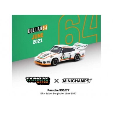 PRE-ORD3R Tarmac Modeliukas 1/64 Porsche 935/77 #51 DRM Zolder Bergischer Lowe 1977, white/orange