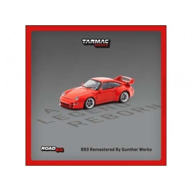 PRE-ORD3R Tarmac Modeliukas 1/64 Porsche 993 Remastered by Gunther Werks, red