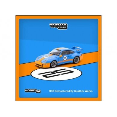 PRE-ORD3R Tarmac 1/64 Porsche 993 *Remastered by Gunther Werks*,blue orange