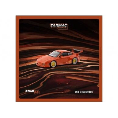 PRE-ORD3R Tarmac Modeliukas 1/64 Porsche Old & New 997, red metallic