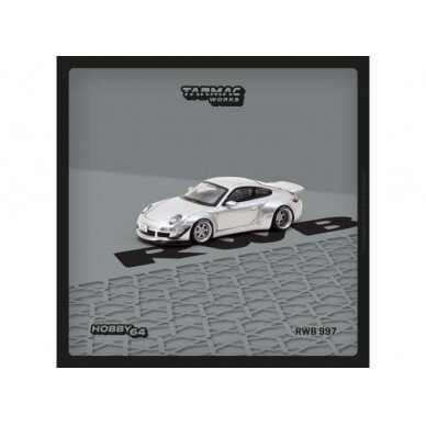 PRE-ORD3R Tarmac 1/64 Porsche RWB 997 *Abu Dhabi*, silver