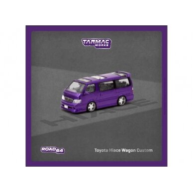PRE-ORD3R Tarmac Modeliukas 1/64 Toyota Hiace Wagon Custom, purple