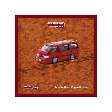 PRE-ORD3R Tarmac Modeliukas 1/64 Toyota Hiace Wagon Custom, red