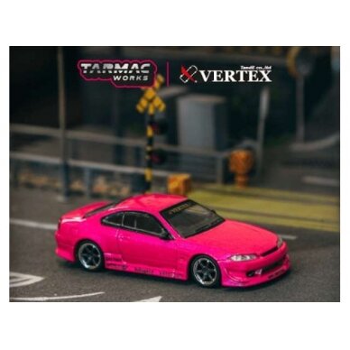 PRE-ORD3R Tarmac Modeliukas 1/64 VERTEX Nissan Silvia (S15), pink metallic