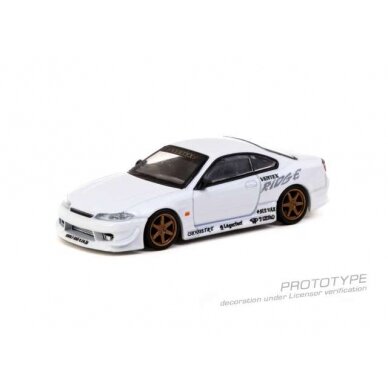 PRE-ORD3R Tarmac 1/64 Vertex Nissan Silvia S15, white metallic