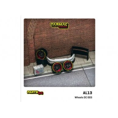 PRE-ORD3R Tarmac Modeliukas 1/64 Wheels set AL13 Wheels DC 003 Package Includes: 4x Rims / 4x Tires / 2