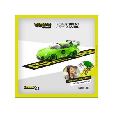 Tarmac Modeliukas Porsche RWB 993 *Rough Rhythm Fuel Fest Student Driver*, green