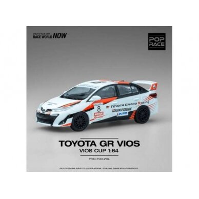 Pop Race Limited Modeliukas Toyota GR VIOS Cup, white/black/red