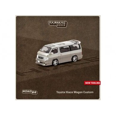 PRE-ORD3R Tarmac Works Modeliukas Toyota Hiace Wagon Custom, silver/brown