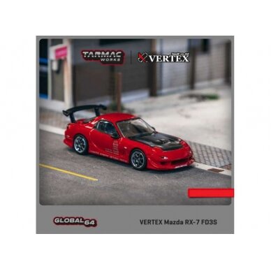 Tarmac Works Modeliukas Vertex Mazda RX7 FD3S, red/black hood