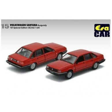 PRE-ORD3R Era Car Modeliukas Volkswagen Santana 1 st Special Edition, burgundy