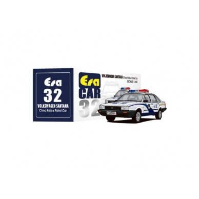 PRE-ORD3R Era Car Modeliukas Volkswagen Santana 1st special edition China Traffic Police Patrol car, white/blue