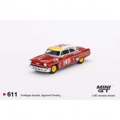 Mini GT 1954 Lincoln Capri #149 Carrera Panamericana Class Winner, red/white/yellow