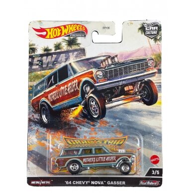 Hot Wheels Premium Modeliukas 64 Chevy Nova Wagon Gasser (yra sandėlyje)