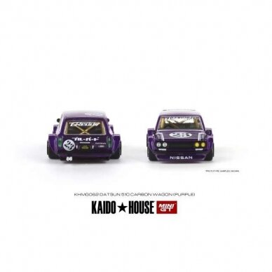 Mini GT Kaido House Modeliukas Datsun Kaido 510 Wagon Carbon Fiber V1, purple (yra sandėlyje)