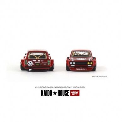 PRE-ORDER Mini GT Kaido House Modeliukas Datsun Kaido 510 Wagon Carbon Fiber V2, red (išpakuotas)