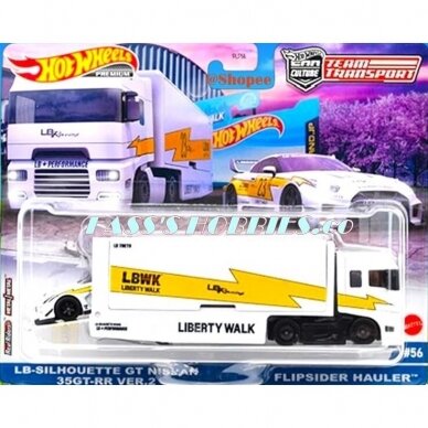 Hot Wheels Premium Team Transport Flipsider Hauler & LB Silhouette GT Nissan 35GT RR Version 2