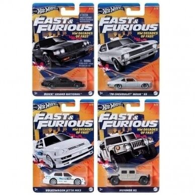 Hot Wheels Fast Furious, 4 pcs.