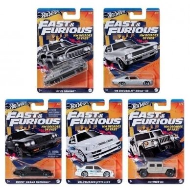 Hot Wheels Fast Furious, 5 vnt.