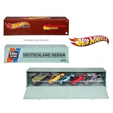 Hot Wheels Modeliukai konteineryje Deutschland design case pack-Mercedes,Porsche (yra sandėlyje)