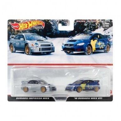 Hot Wheels Premium 2-pack Modeliukas 2016 Subaru Impreza WRX & Impreza WRX STi set of 2 (yra Sandėlyje)