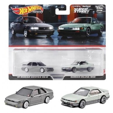 Hot Wheels Premium 2-pack Modeliukas ’91 Nissan Sentra SE-R / Nissan Silvia (S13) (yra Sandėlyje)