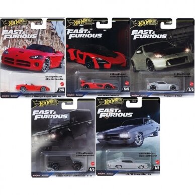 PRE-ORDER Hot Wheels Premium Boulevard Modeliukų rinkinys (Dodge Viper,McLaren Senna,Nissan 370Z,Defender,Chevelle SS)