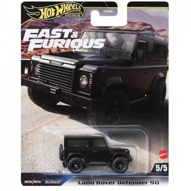 Hot Wheels Premium Fast & Furious Modeliukas Land Rover Defender 90 (yra Sandėlyje)