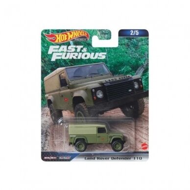 PRE-ORDER Hot Wheels Premium Fast & the Furious Land Rover Defender 110, green 2/5