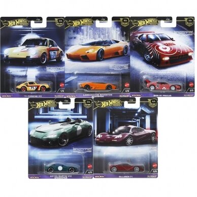 Hot Wheels Premium Modeliukas Exotic Envy Car Culture 2024 set (Lamborghini Reventon Roadster,1995 McLaren F1,Aston martin V12,BMW M1 Procar,71 Porsche 911) (yra Sandėlyje)