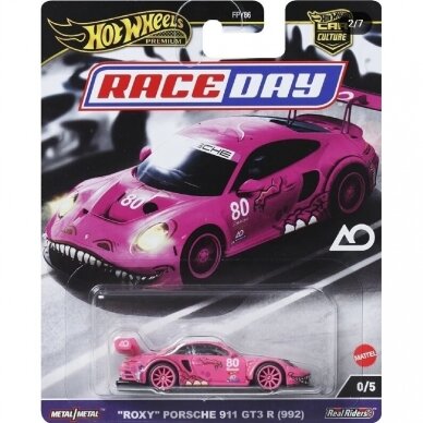 Hot Wheels Premium Race Day Car Culture Modeliukas CHASE ROXY 2023 Porsche 911 GT3 R