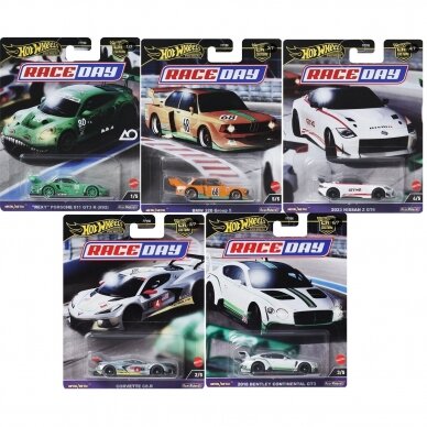 Hot Wheels Premium Race Day Car Culture ROXY 2023 Porsche 911,Nissan Z GT4,Bentley Continental GT3,BMW 320 Group5,Corvette C8 R