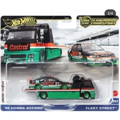 Hot Wheels Premium Team Transport Modeliukas Fleet Street & 1996 Honda Accord *Castrol* (yra Sandėlyje)