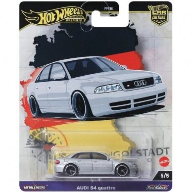 PRE-ORDER Hot Wheels Premium World Tour Car Culture Audi S4 Quattro, white 5/5